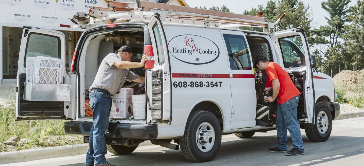 service tech in van wide